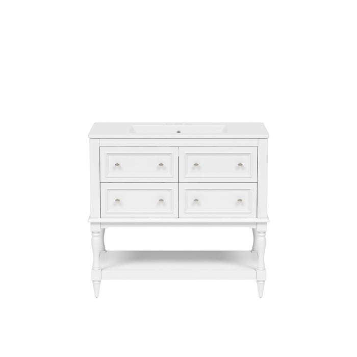 Bathroom Vanity Cabinet With Undermount Sink, 4 Drawer Set