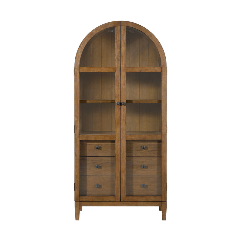 Portico - Display Cabinet - Brown Oak