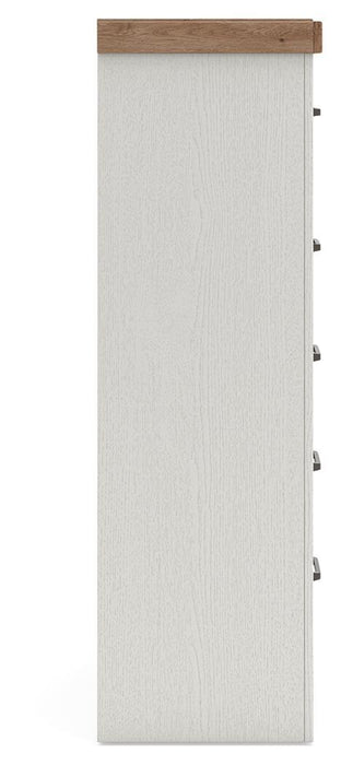 Savonport - Five Drawer Chest - White / Brown