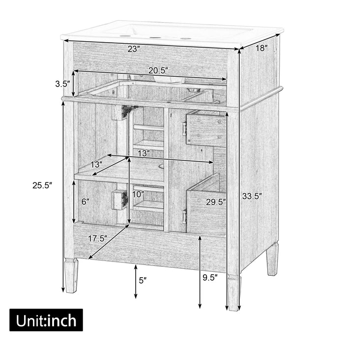 Bathroom Vanity With Flip Out Drawer, 2 Soft-Close Drawers