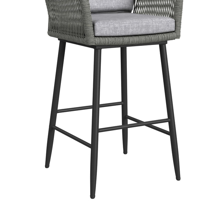 Bayhill - Fabric Barstool (Set of 2) - Black / Gray