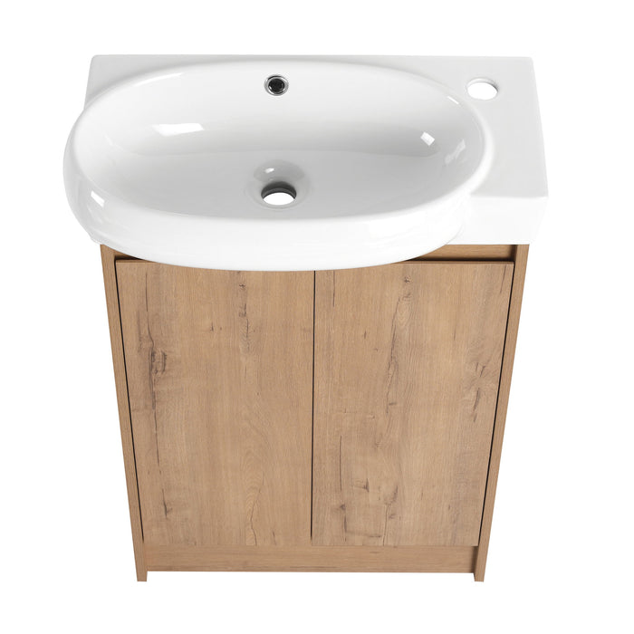 Freestanding Bathroom Vanity With Sink And Storage Rack, Soft Close Doors Base With Basin