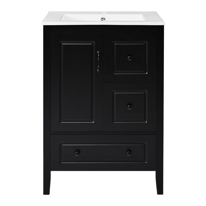 Retro Bathroom Vanity With Sink, Soft Closing Cabinet & Drawers