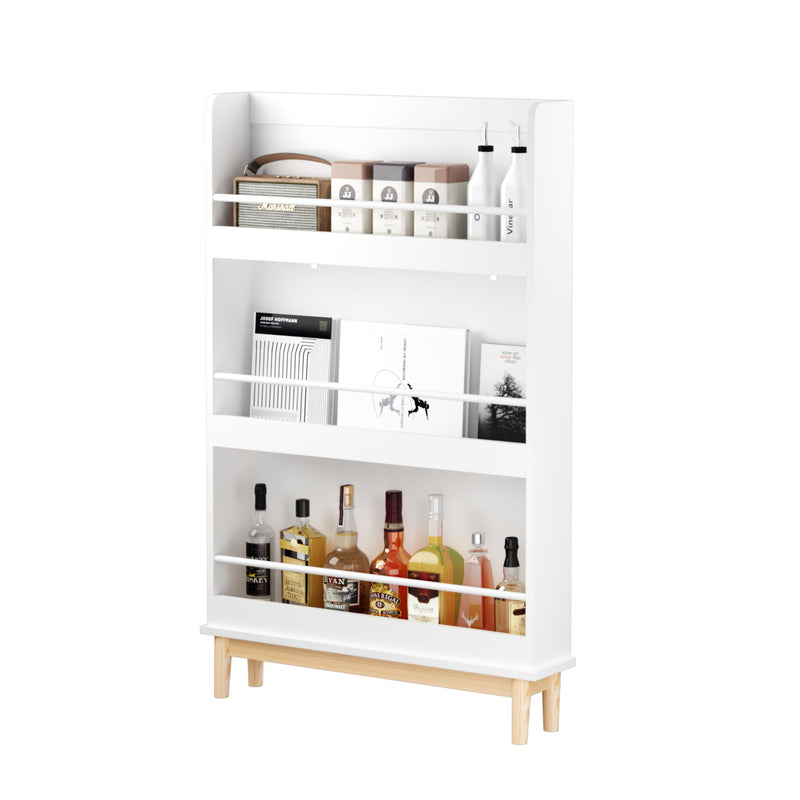 Wall Mounted Bookshelf, 3 Front Facing Display Shelves For Toddler Bedroom - White