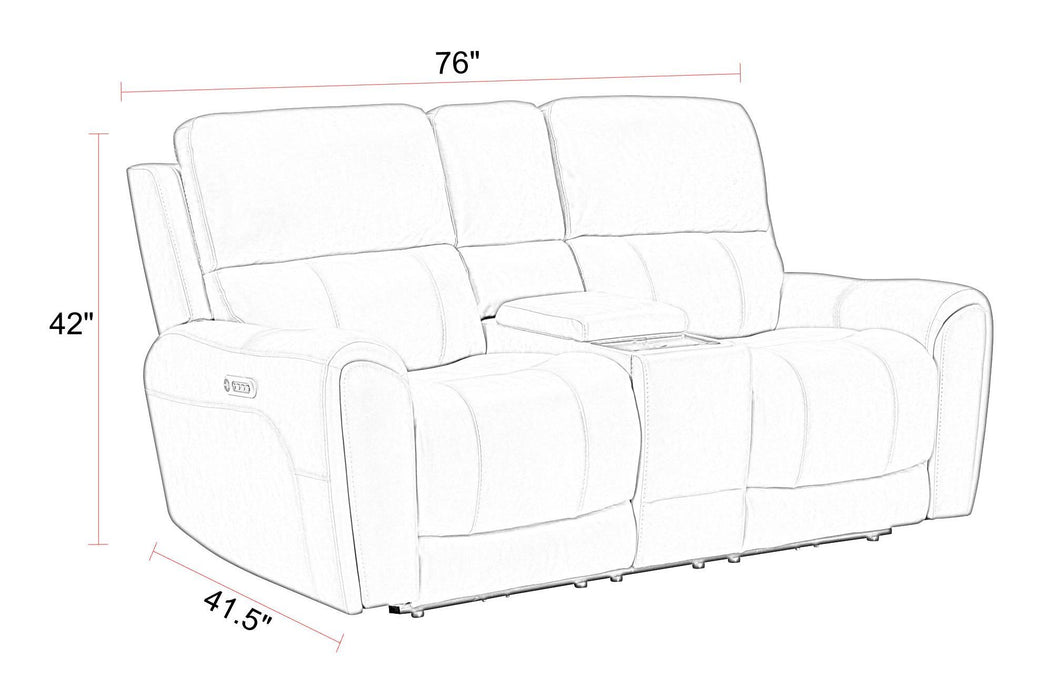Hancock - Zero Gravity Power Reclining Console Loveseat P3