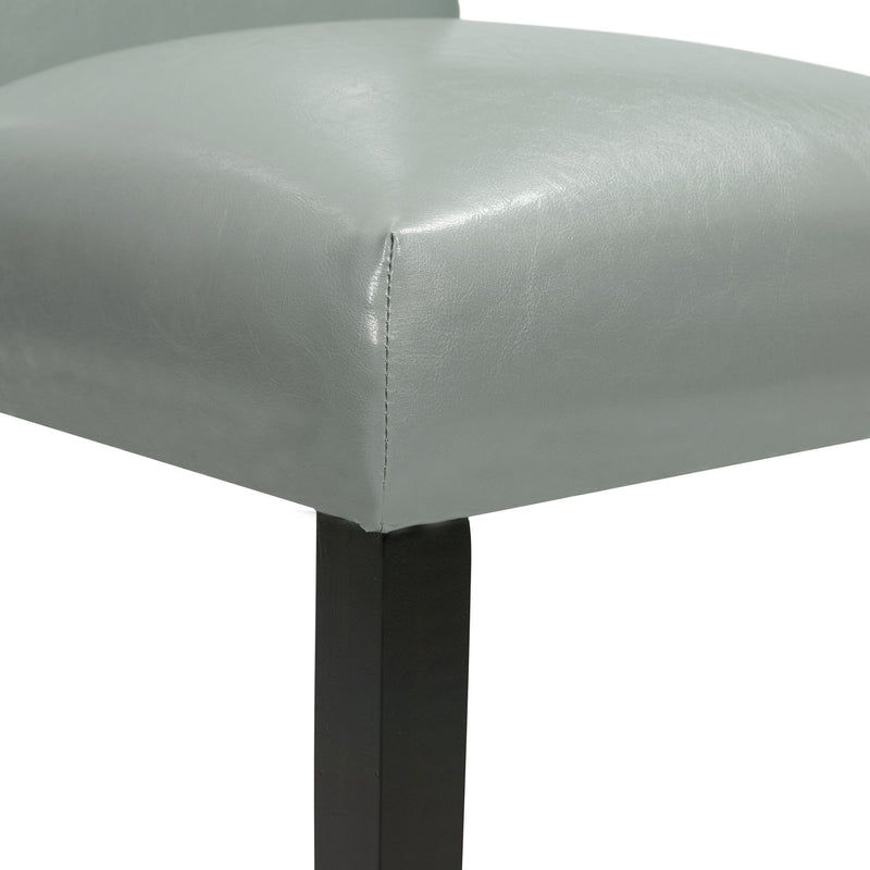 Francesca - Rectangular 5 Piece Gray PU Chairs Dining Set, Table & Four Chairs - Gray Marble