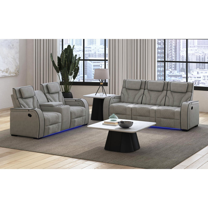 Blitz - Motion Loveseat With Console, And LED