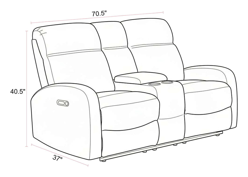 Tuscany - Power Reclining Console Loveseat - Whiskers Nature
