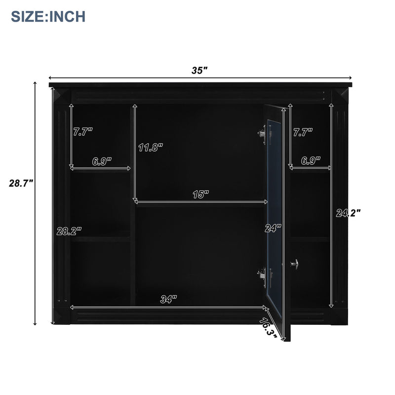 Bathroom Vanity With Top Sink, Mirror Cabinet, 2 Soft Closing Doors & 2 Drawers