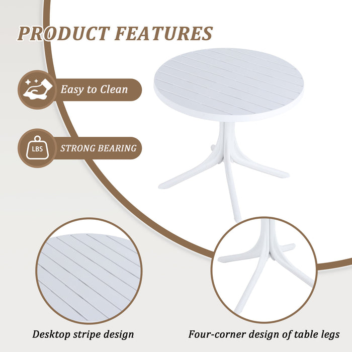 4 Piece Set Of Single Chairs, Traditional Elements With Round Table