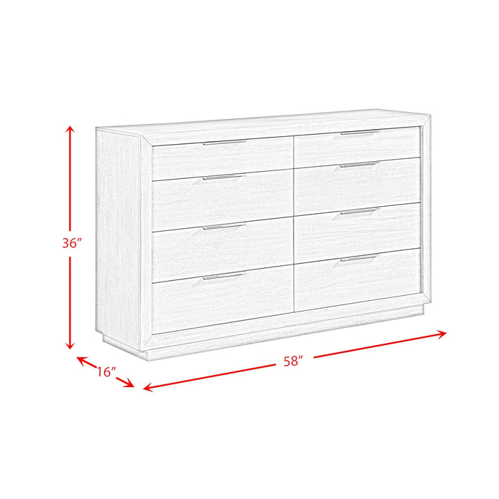 Arcadia 8-Drawer Dresser in Grey