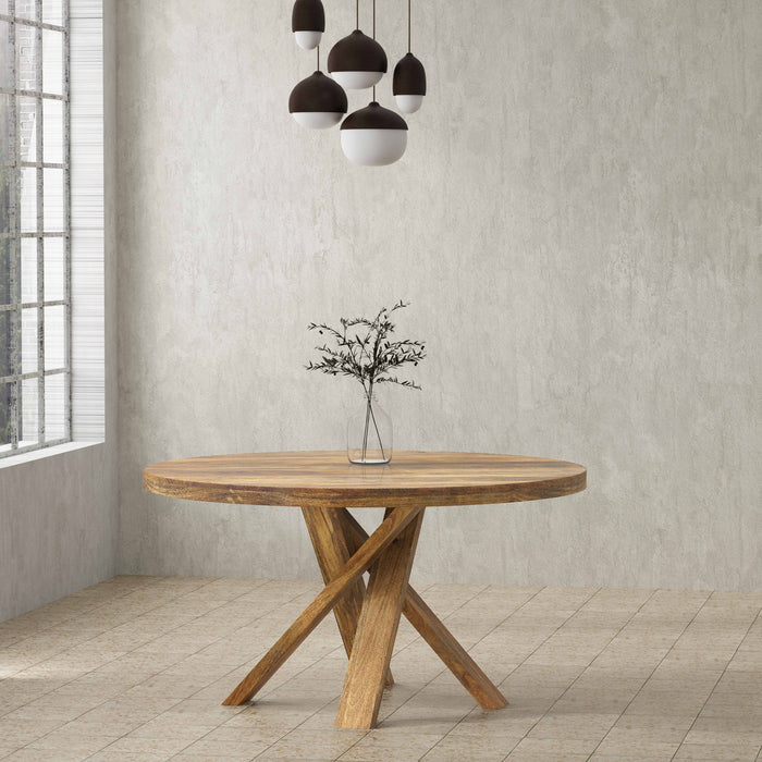 Crossings - Downtown Round Dining Table With 4 Upholstered Chairs - Amber & Gray