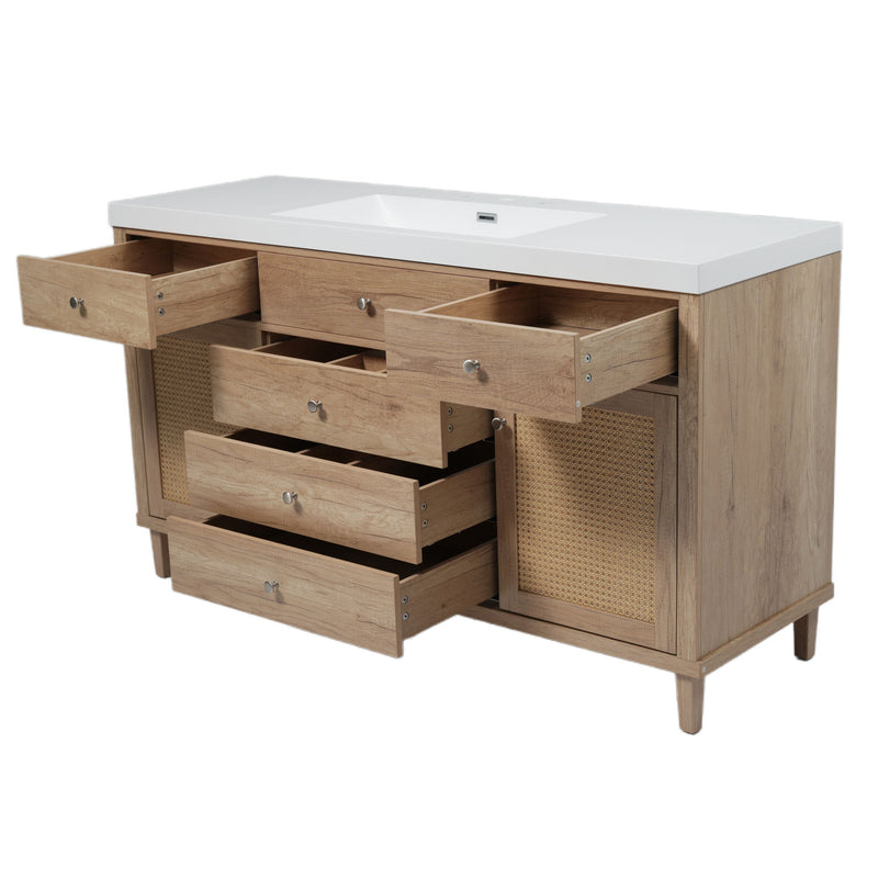 Bathroom Vanity With Sink, 5 Legs, Soft Close Drawers