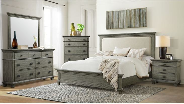 Elements International Crawford 5 Drawer Chest in Gray