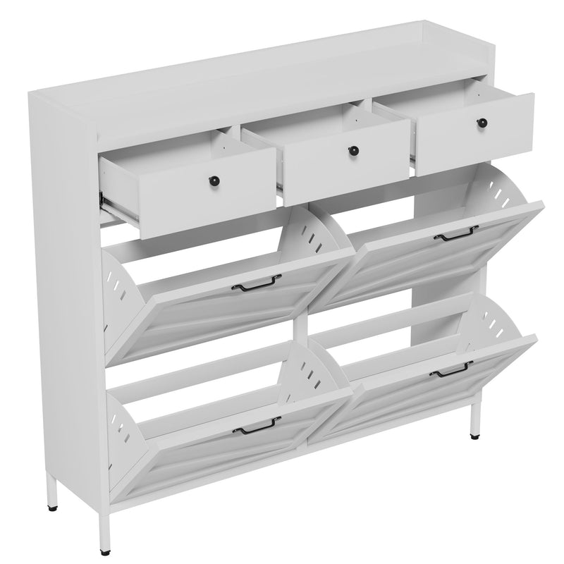 Shoe Cabinet With Flip Drawers