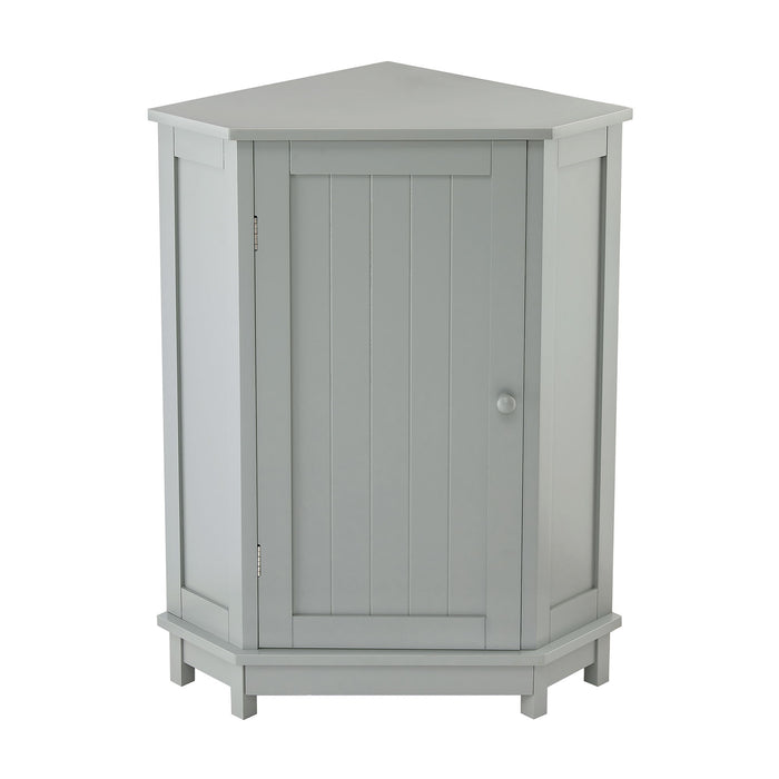 Triangle Corner Bathroom Cabinet With Adjustable Shelf, Storage Unit - Gray