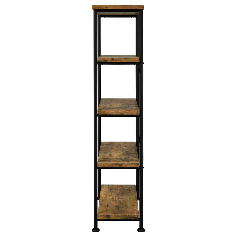 Avon - 2 Piece Computer Desk And Bookcase With 3 Drawers - Rustic Brown