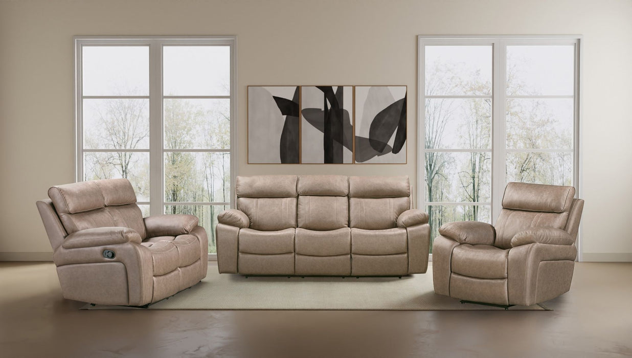 Theon - Manual Reclining Sofa With Drop Down Table - Stokes Toffee