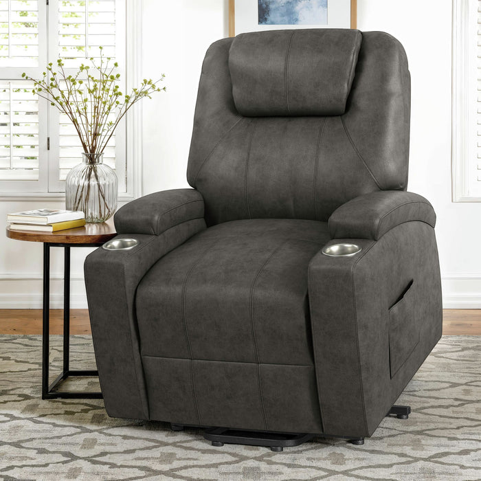 Kenmore - P1 Lift Chair With Heat Massage - Simba Dark Gray