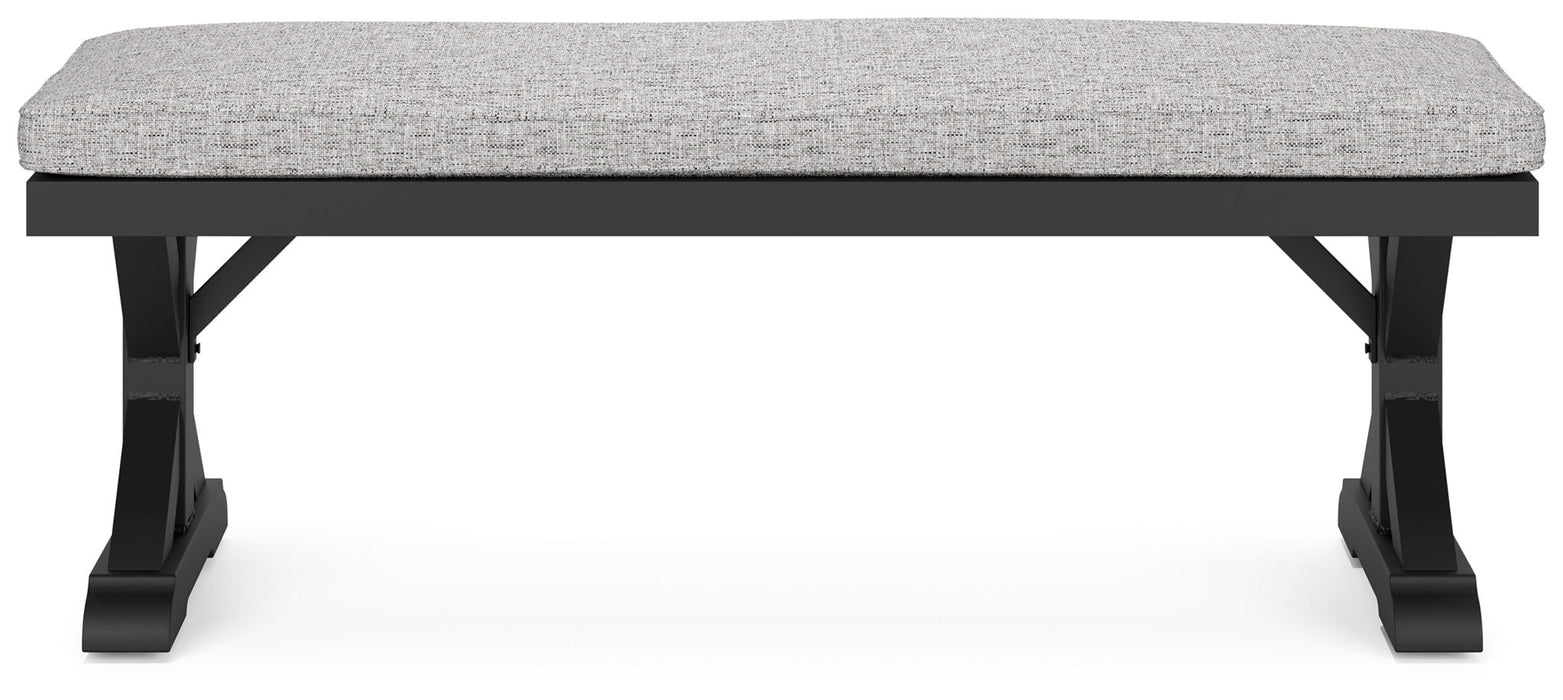 Beachcroft - Bench With Cushion - Black / Light Gray