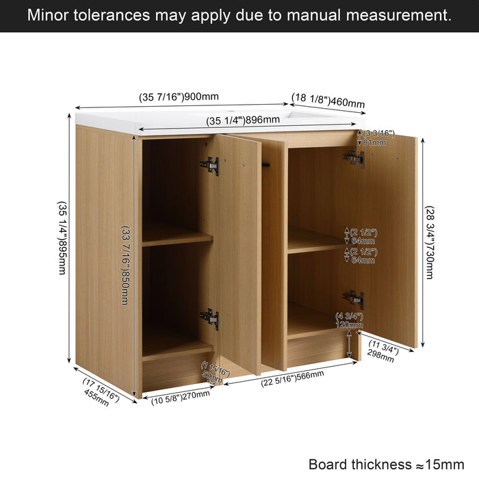 Freestanding Bathroom Vanity Set With Tall Linen Cabinet, 3 Door Storage Cabinet, Single Sink