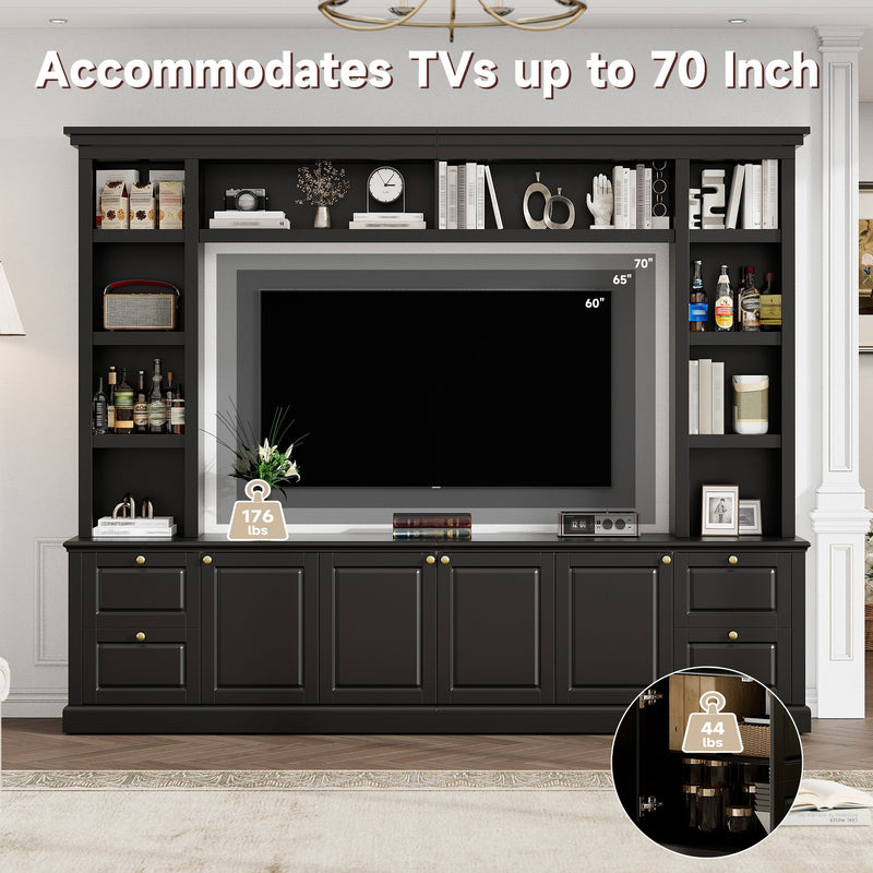 All-In-One TV Stand With Bookcase For TVs Up To 70"