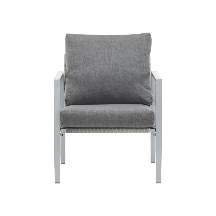 Modern Lounge Chair With Rope Accents And Cushions