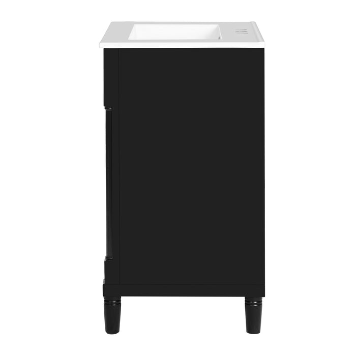 Bathroom Vanity With Integrated Sink, 2 Door Cabinet, Single Sink For Small To Medium Bathrooms