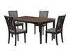 Potomac 60" Rectangle Dining Table & 4 Chairs-Brown/Black