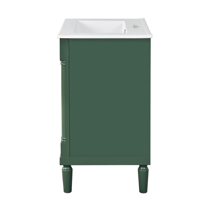 Bathroom Vanity With Top Sink, 2 Tier Storage Cabinet