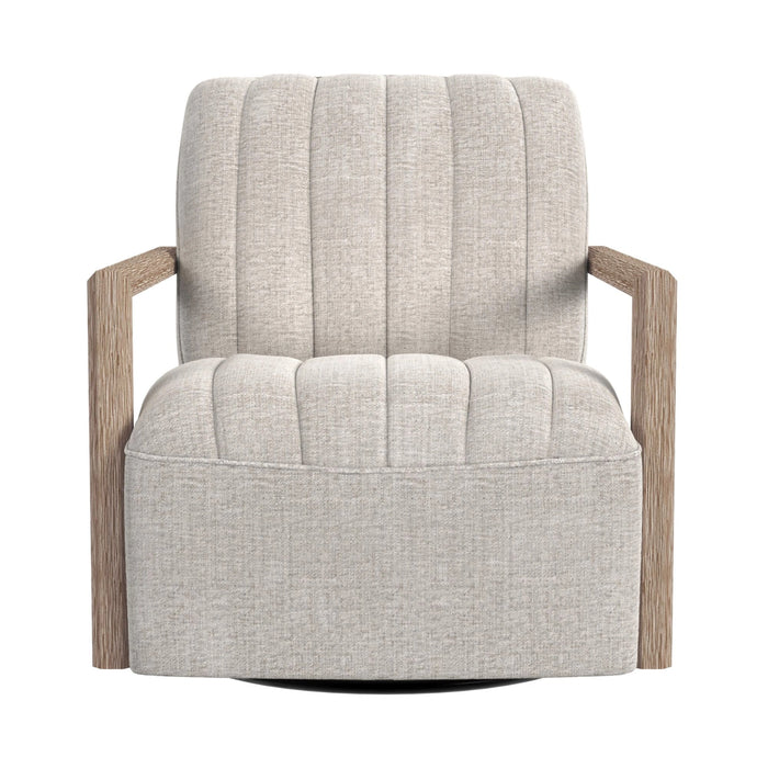 Blaze Swivel Chair in Laurence Cream with Natural Arm