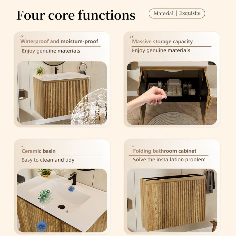 Folding Wall Cabinet With Creamic Sink