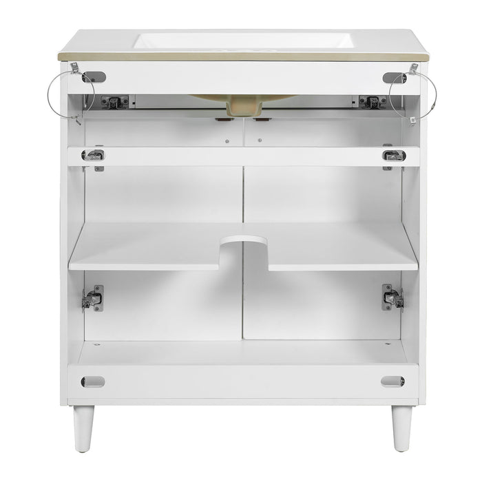 Modern Bathroom Vanity With Sink, Cabinet With Adjustable Shelf