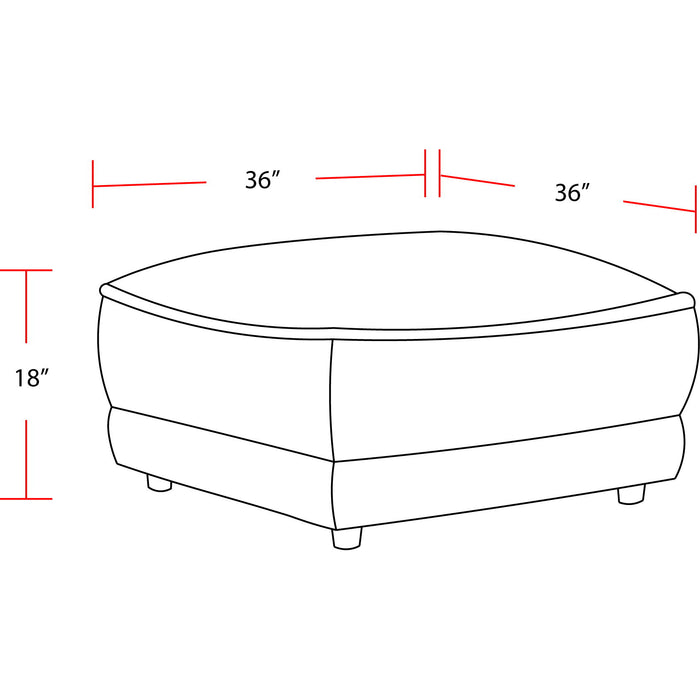 Utopia - Ottoman With Casters - Mega Ivory