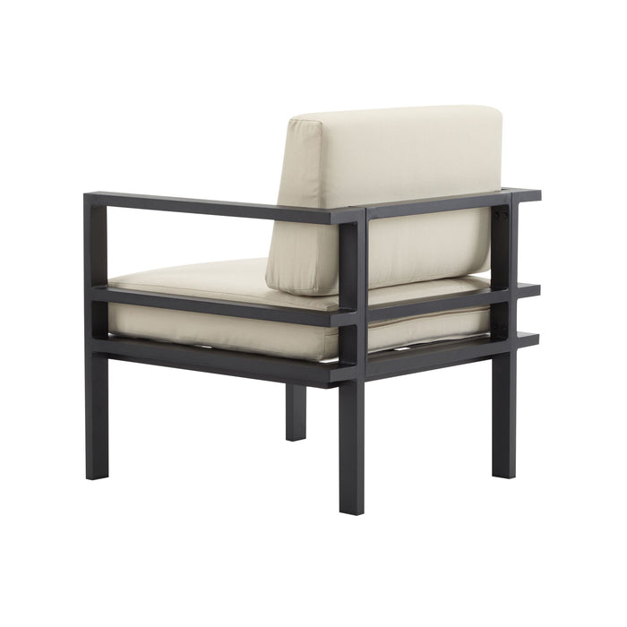 Modern Outdoor Lounge Chair With Aluminum Frame And Weather Resistant Cushions