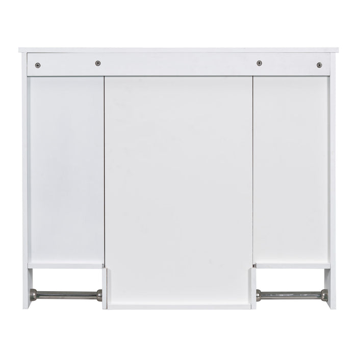 Wall Mounted Bathroom Storage Cabinet With Mirror, Medicine Cabinet With Towel Bar