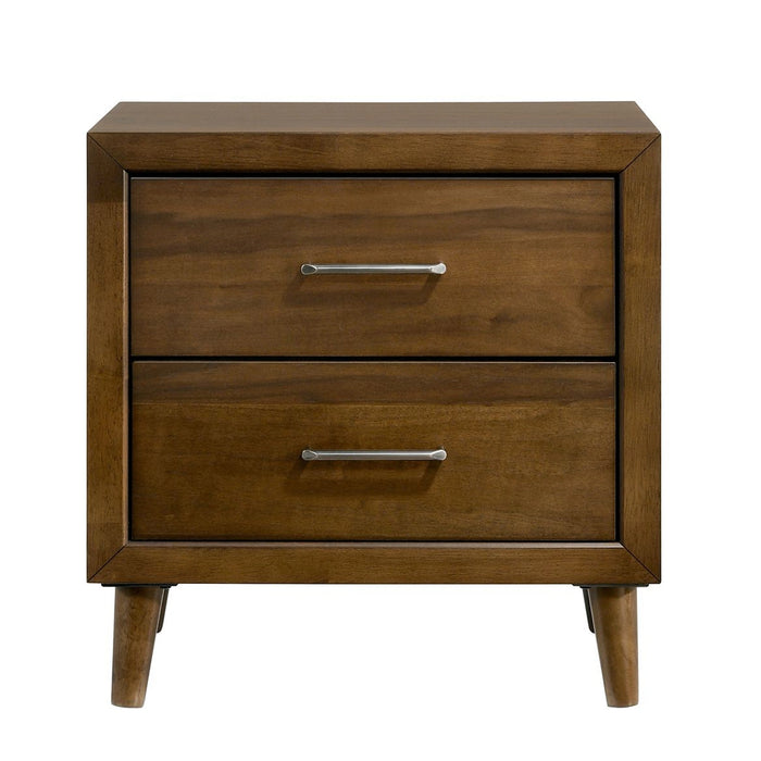 Malibu 2-Drawer Nightstand in Walnut