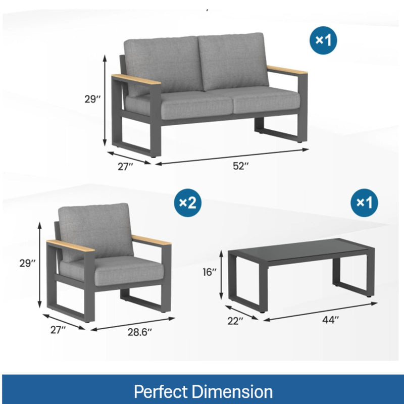 Modern Outdoor Sofa Set With Coffee Table
