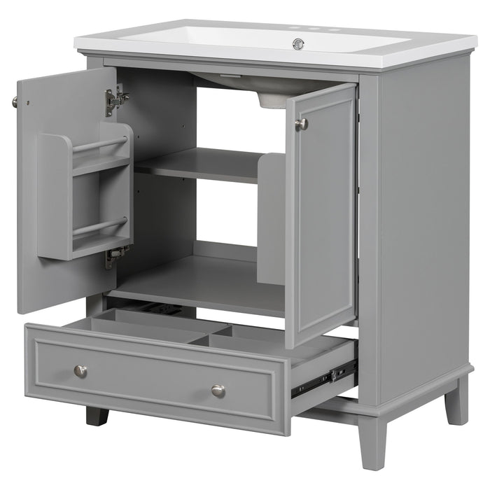 Modern Bathroom Vanity With Sink Combo, Multi Functional Cabinet With Doors And Drawer
