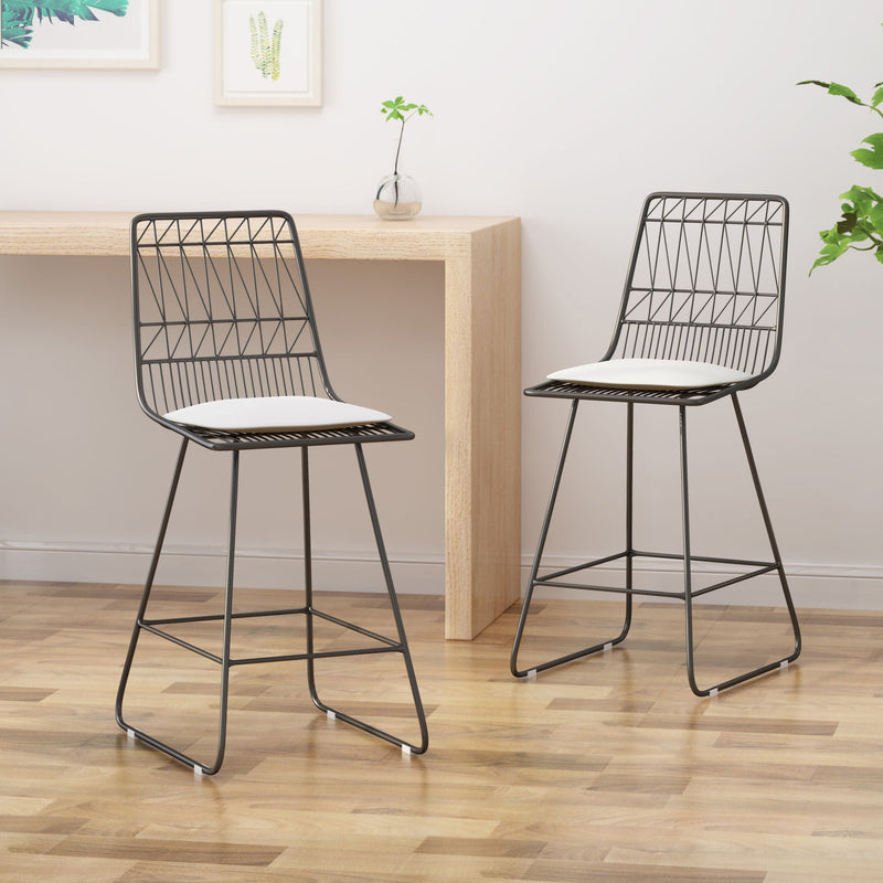 Yearning - Iron Counter Stool With Water Resistant Cushion