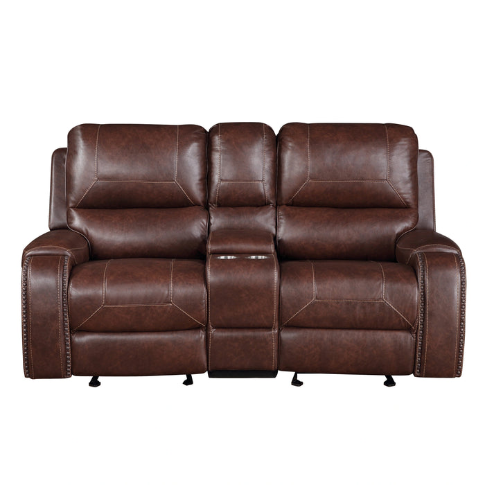 Steve Silver Keily Manual Glider Reclining Loveseat in Brown