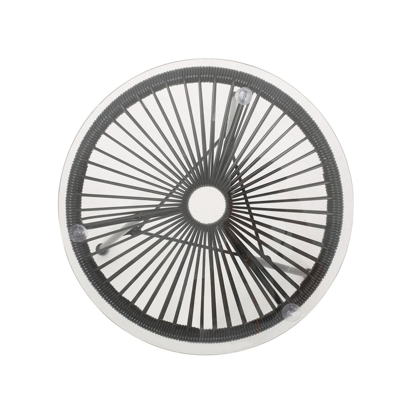 Nusa - Modern Rattan Side Table With Tempered Glass Top