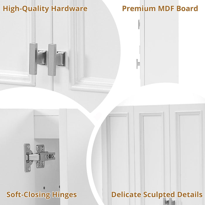 Wall Mounted Bathroom Cabinet With 5 Adjustable Shelves