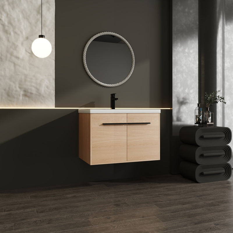 Bathroom Vanity Set With Resin Countertop Sink, 2 Doors