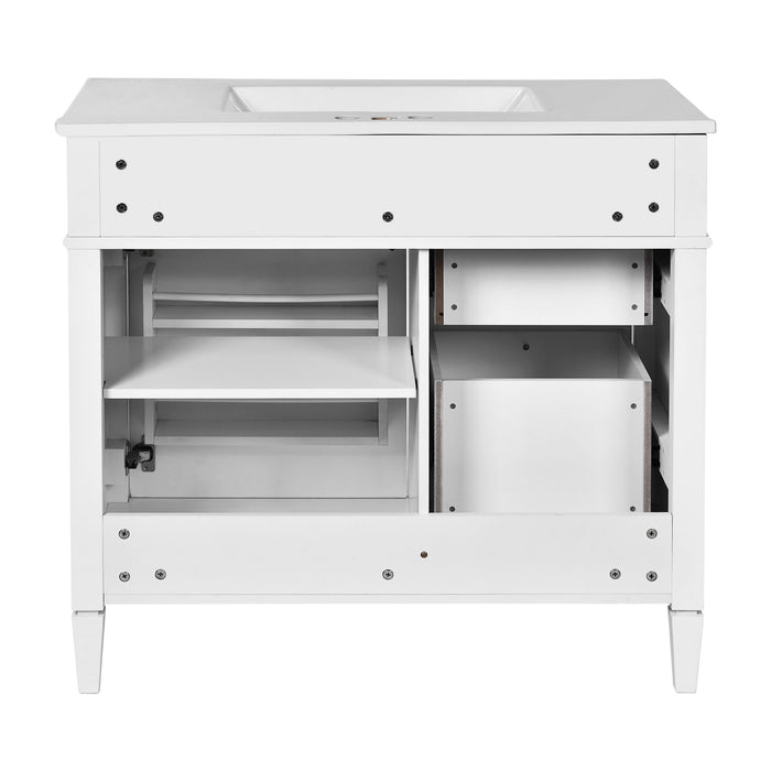 Bathroom Vanity With Top Sink, 2 Drawers And Tip Out Drawer