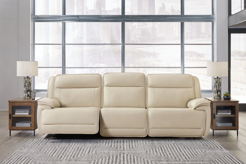 Double Deal - 3-Piece Power Reclining Sofa Sectional - Almond