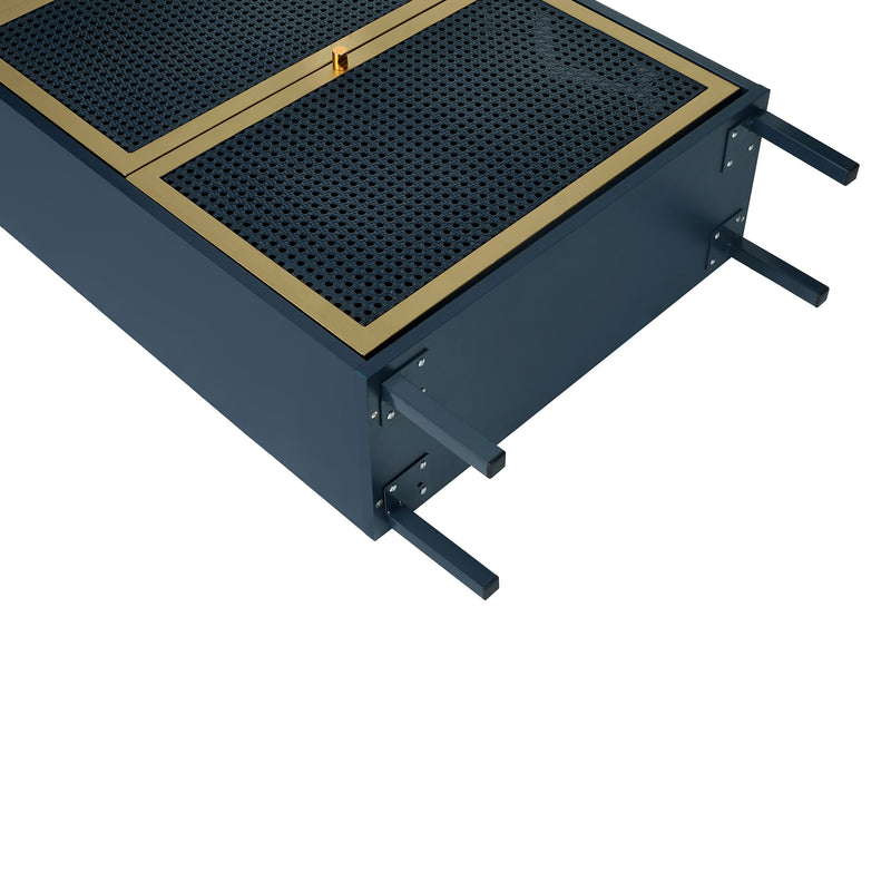 Modern Rattan 3 Door Shoe Rack Cabinet For Entryway