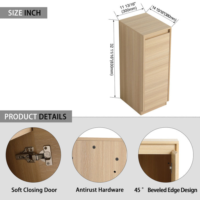 Freestanding Bathroom Vanity With Sink, 2 Small Storage Cabinets, Soft Close Doors