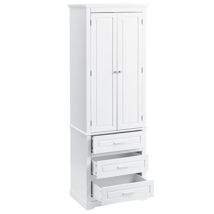 Tall Storage Cabinet With 3 Drawers For Bathroom