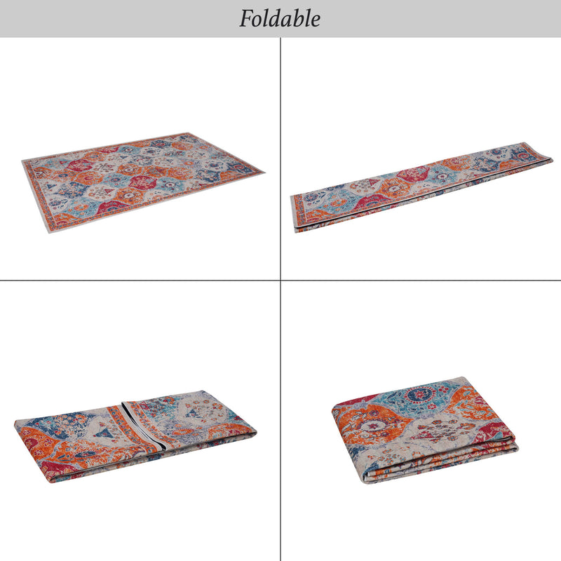 Maval - 8' X 10' Washable Area Rug - Cream